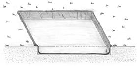 Descripción: Estanque cuadrado con geomembrana